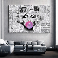 Marilyn Newspaper Canvas Wall Art: Bubble's Creation-MinimalisticDecor.com