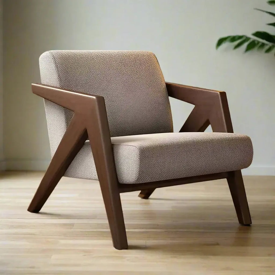 Medieval Walnut Wood Sofa Chair for Living Room-MinimalisticDecor.com