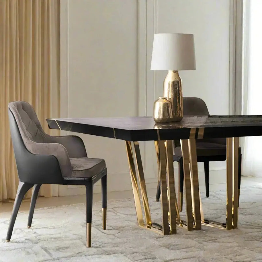 Mejam Luxury Bronze Marble Dining Table-MinimalisticDecor.com
