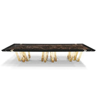Mejam Luxury Bronze Marble Dining Table-MinimalisticDecor.com