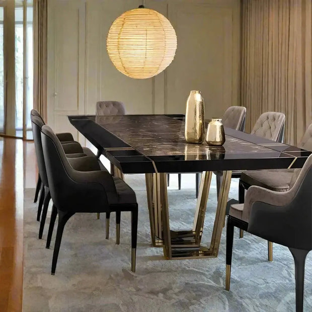 Mejam Luxury Bronze Marble Dining Table-MinimalisticDecor.com