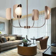 Metal Leaves Globe Chandelier - Stunning Lighting Fixture-MinimalisticDecor.com