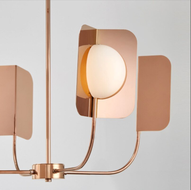 Metal Leaves Globe Chandelier - Stunning Lighting Fixture-MinimalisticDecor.com