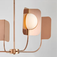 Metal Leaves Globe Chandelier - Stunning Lighting Fixture-MinimalisticDecor.com