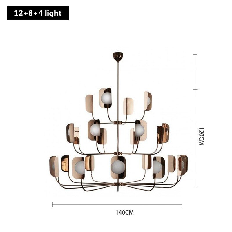 Metal Leaves Globe Chandelier - Stunning Lighting Fixture-MinimalisticDecor.com
