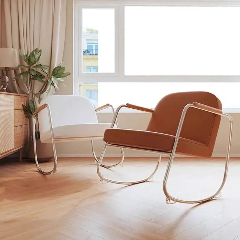 Metal Minimalist Rocking Lounge Chair - Modern Style-MinimalisticDecor.com