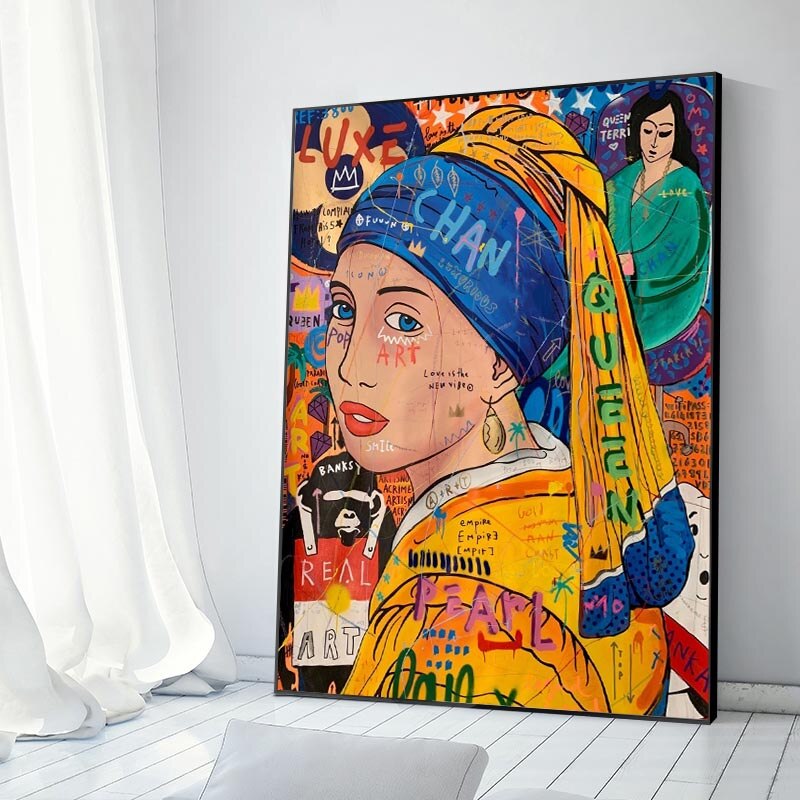 Milkmaid Queen Graffiti Canvas Wall Art-MinimalisticDecor.com