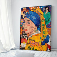 Milkmaid Queen Graffiti Canvas Wall Art-MinimalisticDecor.com