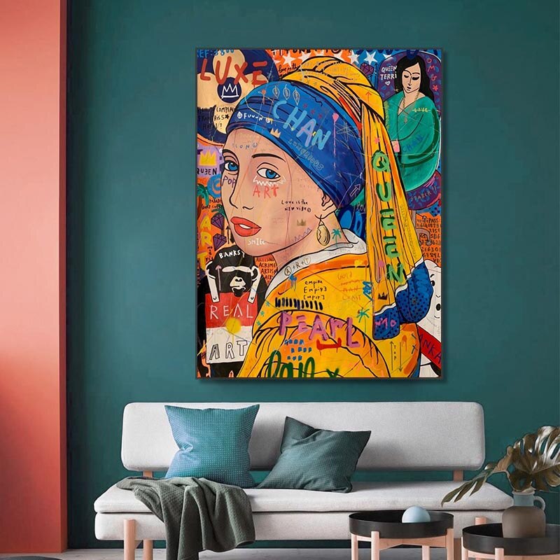 Milkmaid Queen Graffiti Canvas Wall Art-MinimalisticDecor.com