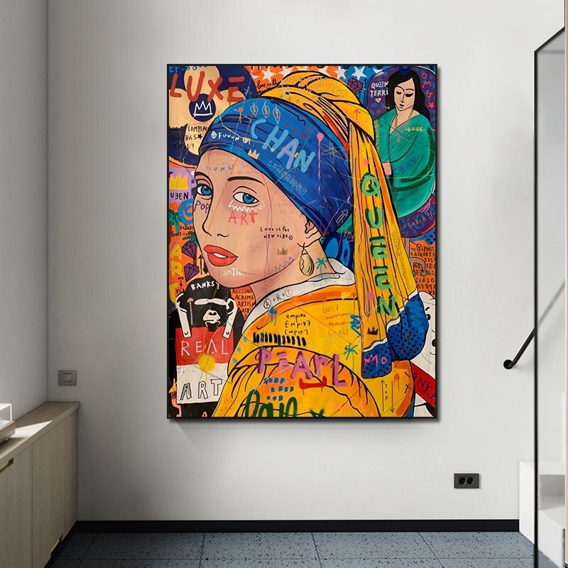 Milkmaid Queen Graffiti Canvas Wall Art-MinimalisticDecor.com