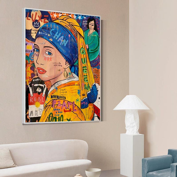 Milkmaid Queen Graffiti Canvas Wall Art-MinimalisticDecor.com