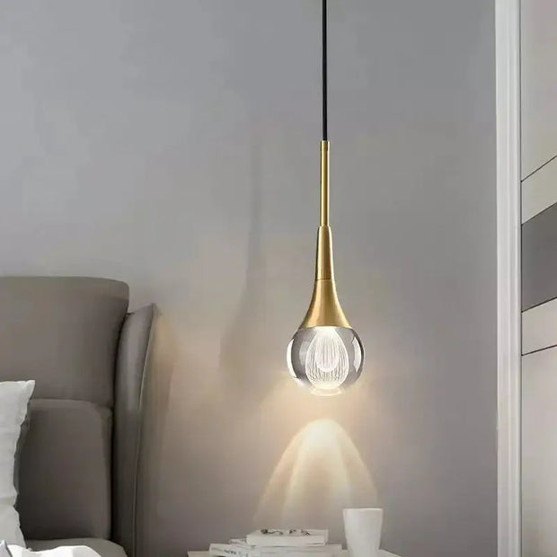 Minimalist Brass Crystal Pendant Light Decorative Round Chandelier-MinimalisticDecor.com