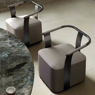 Minimalist Genuine Leather Dining Chair – Modern Upholstered Seating-MinimalisticDecor.com