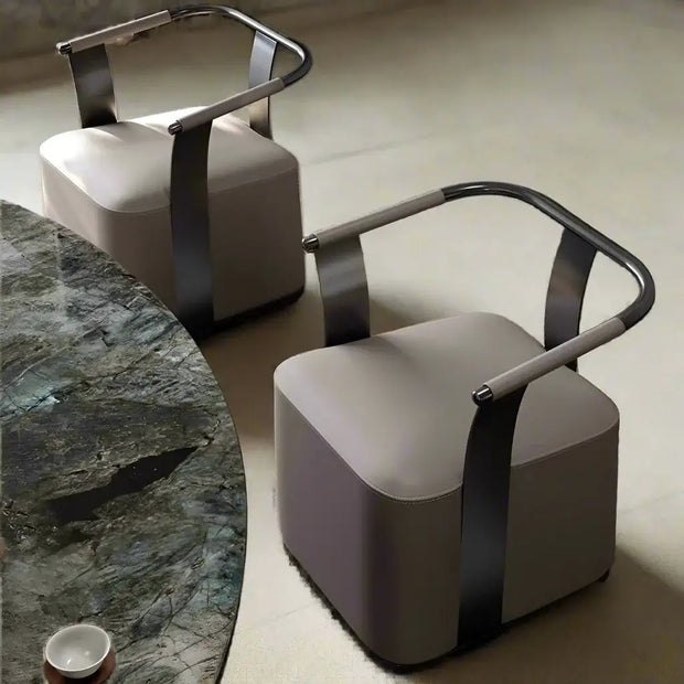 Minimalist Genuine Leather Dining Chair – Modern Upholstered Seating-MinimalisticDecor.com