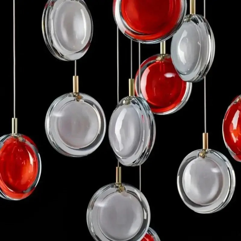 Minimalist Glass Stone Pendant Staircase Chandelier Lighting-MinimalisticDecor.com