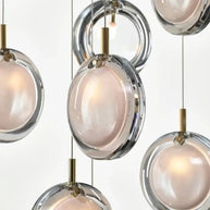 Minimalist Glass Stone Pendant Staircase Chandelier Lighting-MinimalisticDecor.com