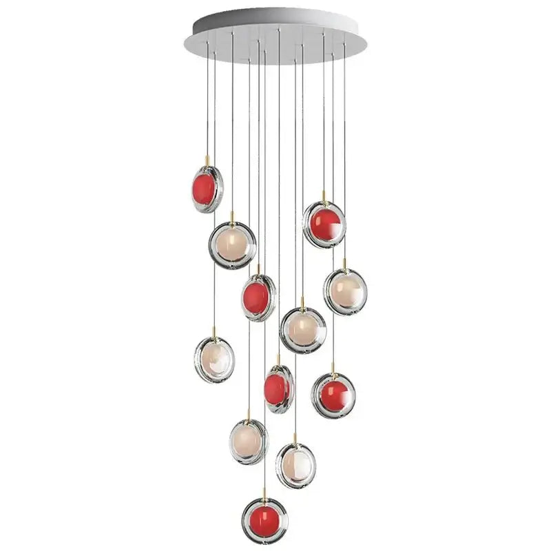 Minimalist Glass Stone Pendant Staircase Chandelier Lighting-MinimalisticDecor.com