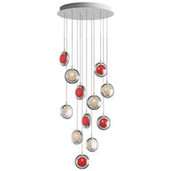 Minimalist Glass Stone Pendant Staircase Chandelier Lighting-MinimalisticDecor.com