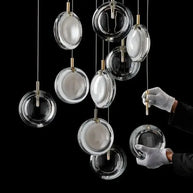 Minimalist Glass Stone Pendant Staircase Chandelier Lighting-MinimalisticDecor.com