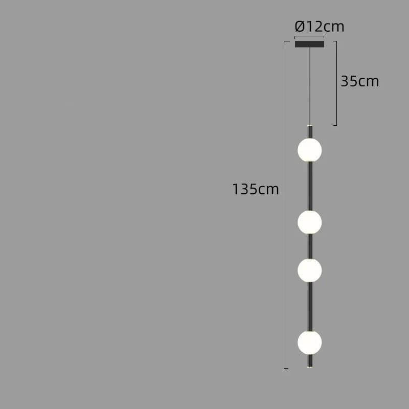 Minimalist Pole Globes Pendant Staircase Chandelier-MinimalisticDecor.com