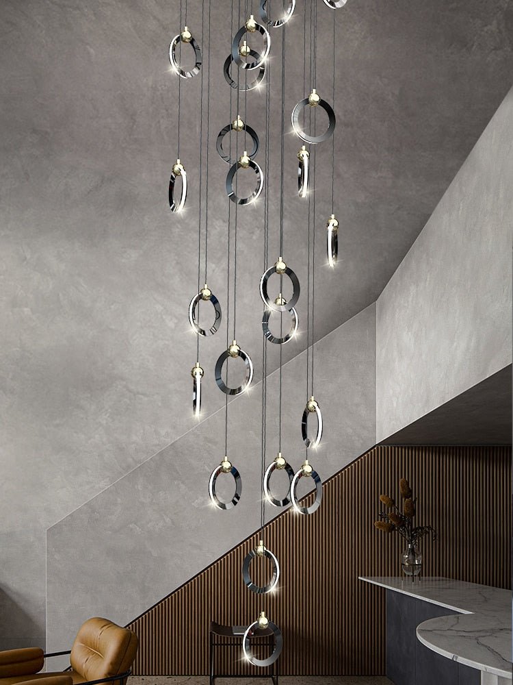 Minimalist Rings Staircase Chandelier-MinimalisticDecor.com