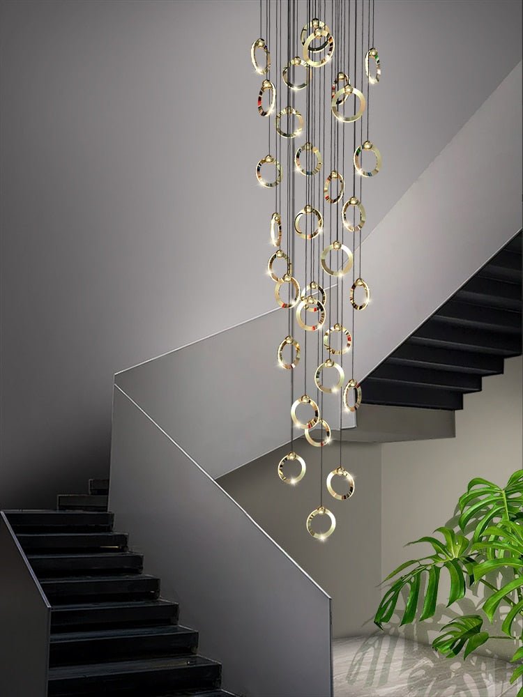 Minimalist Rings Staircase Chandelier-MinimalisticDecor.com