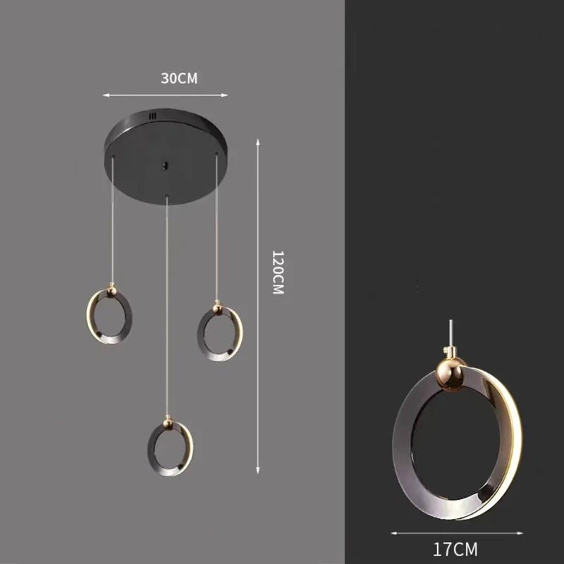 Minimalist Rings Staircase Chandelier-MinimalisticDecor.com