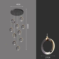 Minimalist Rings Staircase Chandelier-MinimalisticDecor.com