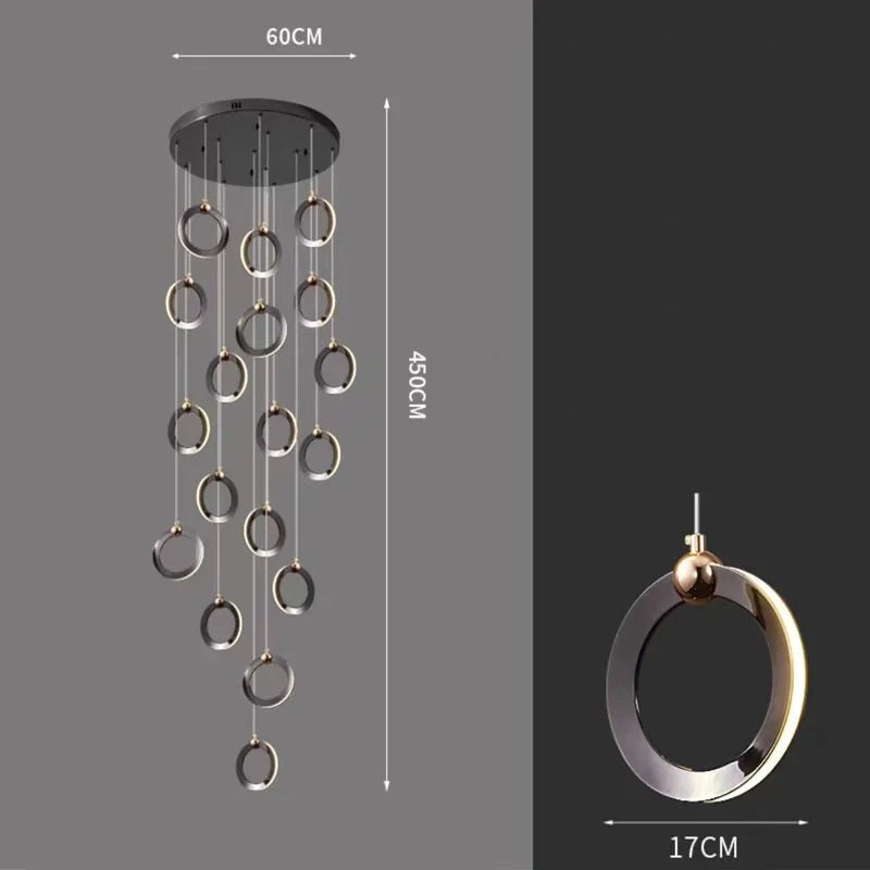 Minimalist Rings Staircase Chandelier-MinimalisticDecor.com