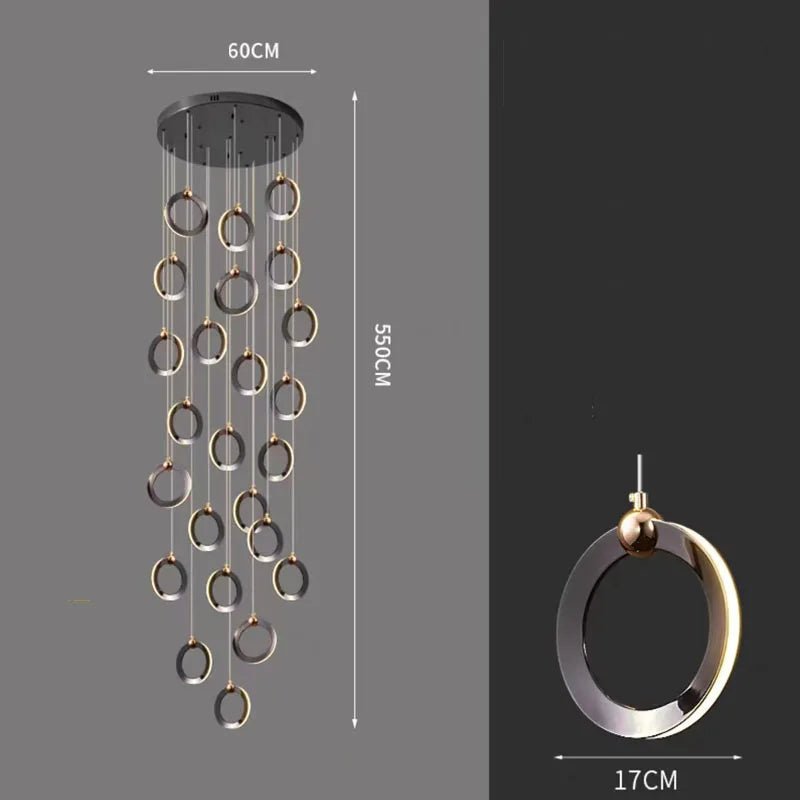 Minimalist Rings Staircase Chandelier-MinimalisticDecor.com