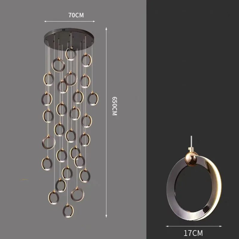 Minimalist Rings Staircase Chandelier-MinimalisticDecor.com