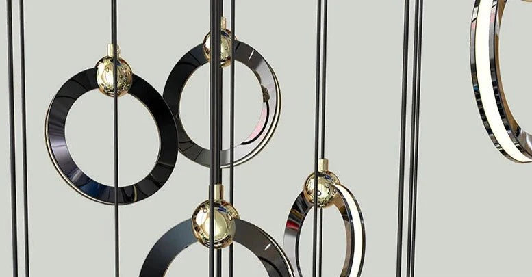Minimalist Rings Staircase Chandelier-MinimalisticDecor.com