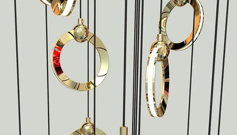 Minimalist Rings Staircase Chandelier-MinimalisticDecor.com