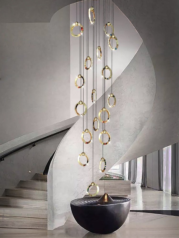 Minimalist Rings Staircase Chandelier-MinimalisticDecor.com