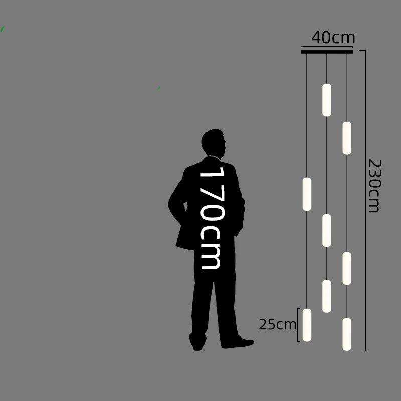 Minimalistic Long Drop LED Staircase Chandelier Lighting-MinimalisticDecor.com