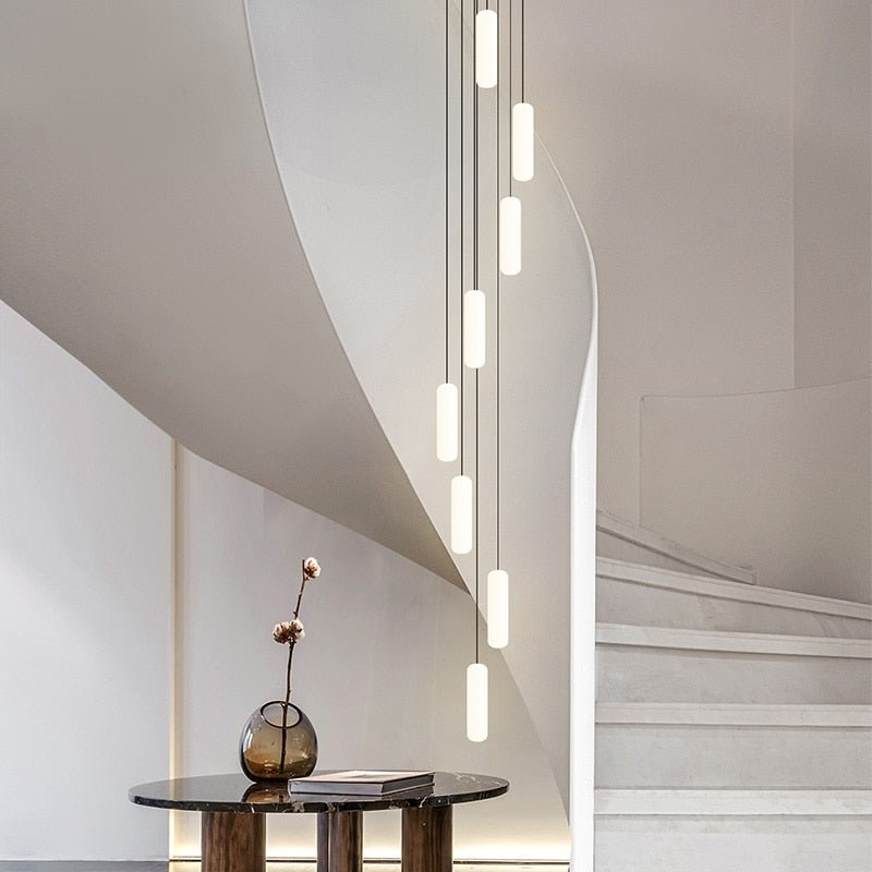 Minimalistic Long Drop LED Staircase Chandelier Lighting-MinimalisticDecor.com