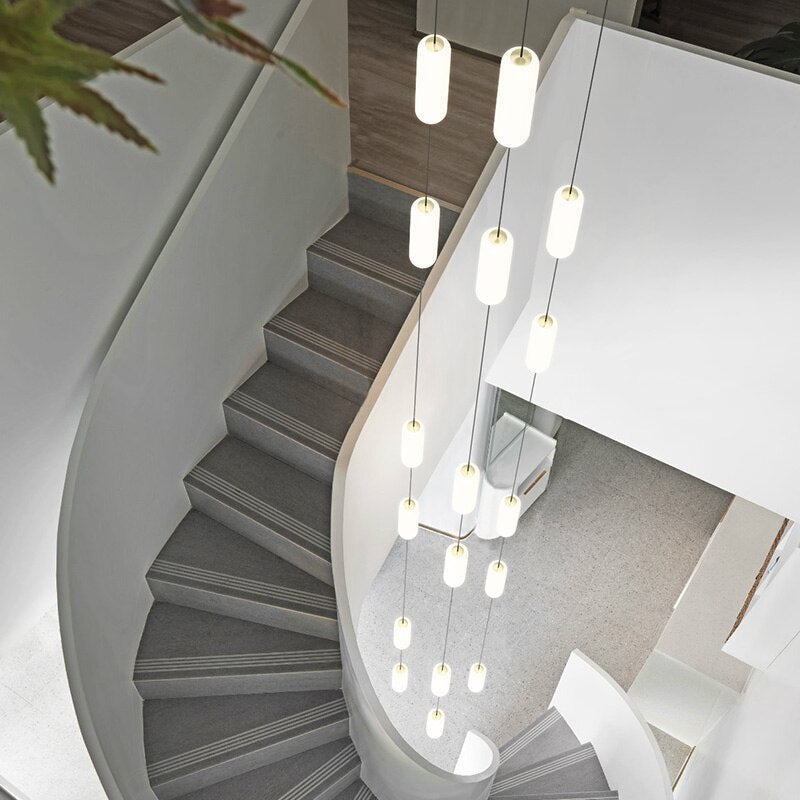Minimalistic Long Drop LED Staircase Chandelier Lighting-MinimalisticDecor.com