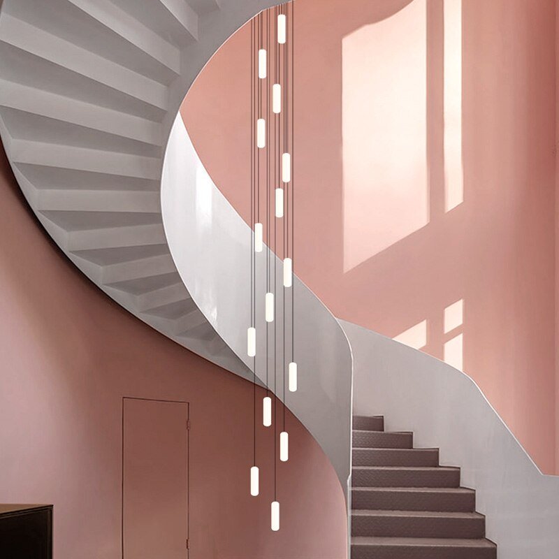 Minimalistic Long Drop LED Staircase Chandelier Lighting-MinimalisticDecor.com
