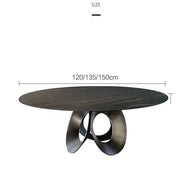 Minimalistic Metallic Rings Marble Top Dining Table-MinimalisticDecor.com