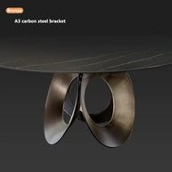Minimalistic Metallic Rings Marble Top Dining Table-MinimalisticDecor.com