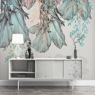 MinimalisticDecor.com-3D Leaves Design Theme: Tropical Wallpaper Murals