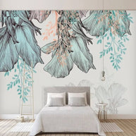 MinimalisticDecor.com-3D Leaves Design Theme: Tropical Wallpaper Murals