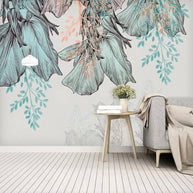 MinimalisticDecor.com-3D Leaves Design Theme: Tropical Wallpaper Murals