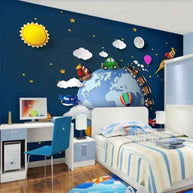 MinimalisticDecor.com-3D Train: Kids Room Wallpaper - Explore Perfect Wall Decor
