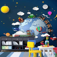 MinimalisticDecor.com-3D Train: Kids Room Wallpaper - Explore Perfect Wall Decor