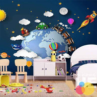 MinimalisticDecor.com-3D Train: Kids Room Wallpaper - Explore Perfect Wall Decor