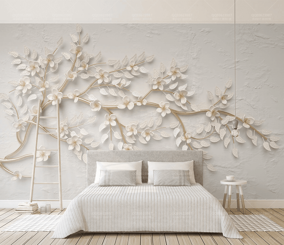 MinimalisticDecor.com-3D Tree Bended Branches Wallpaper Murals