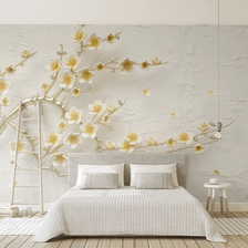 MinimalisticDecor.com-3D Tree Flowers Wallpaper Murals - Transform Your Walls