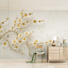 MinimalisticDecor.com-3D Tree Flowers Wallpaper Murals - Transform Your Walls