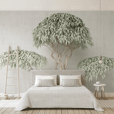 MinimalisticDecor.com-3D Wide Green Tree Wallpaper Murals an Immersive Experience